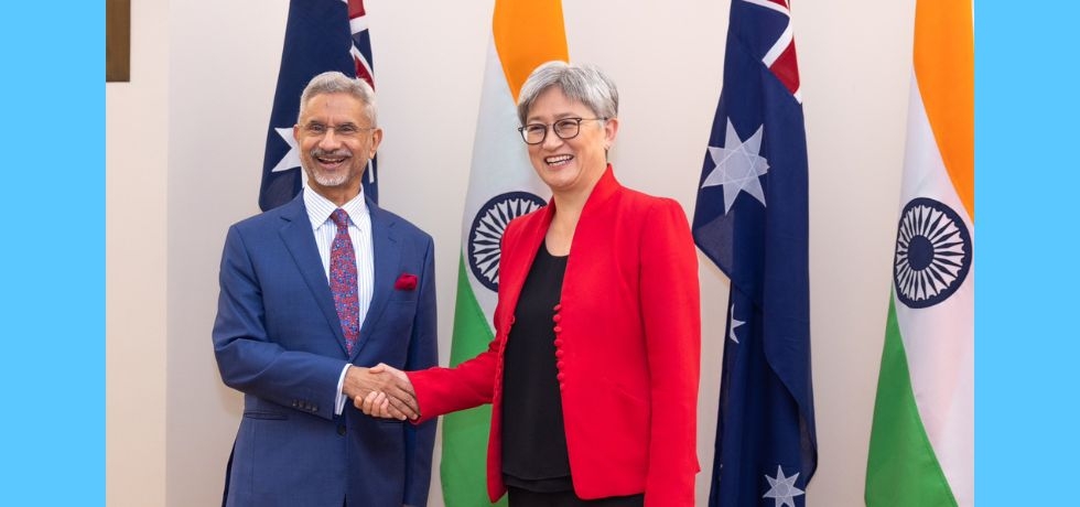 External Affairs Minister, Dr. S. Jaishankar meets Foreign Minister of Australia, H.E. Ms. Penny Wong during 15th Foreign Ministers' Framework Dialogue